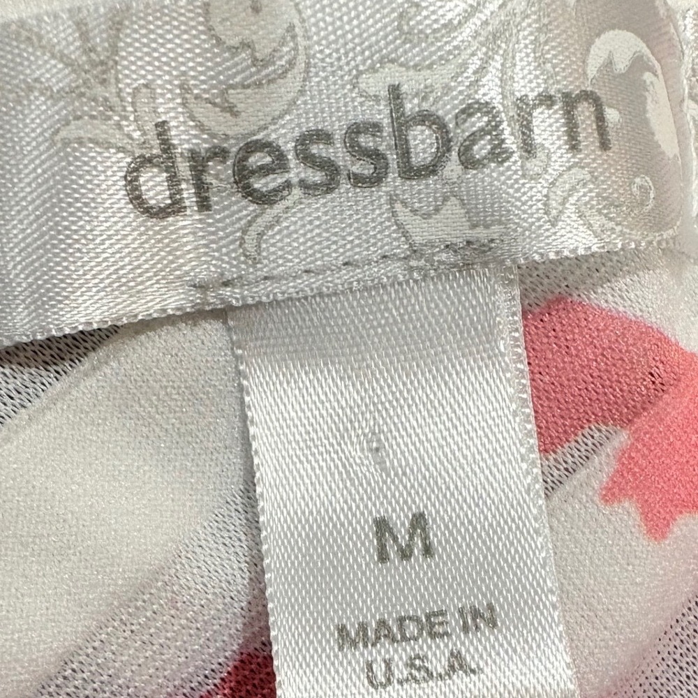 Dressbarn Womens Medium Floral Textured Mesh Cap Sleeve Scoop Neck Blouse Top - Picture 6 of 7